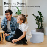 Round Foot Stool - LIGHT BLUE - Extra Image