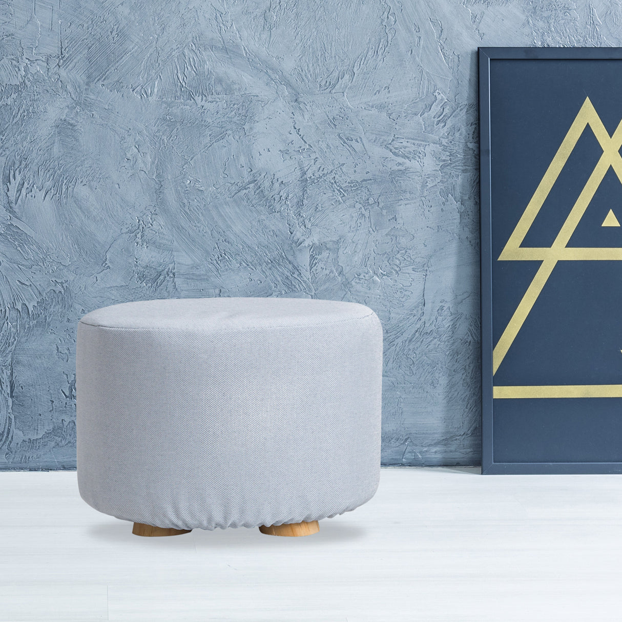 Round Foot Stool - LIGHT BLUE