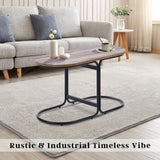 Oval Coffee Table Wood Top - Brown - Top-Down View