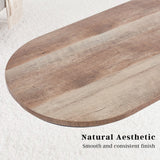 Oval Coffee Table Wood Top - Brown - Side View