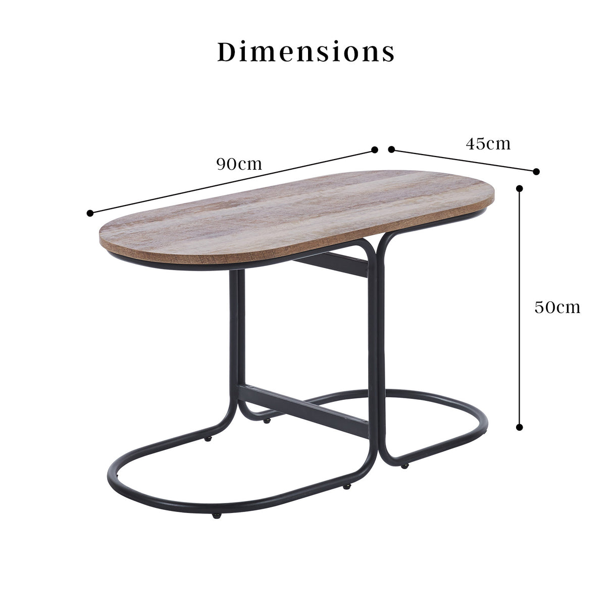 Oval Coffee Table Wood Top - Brown