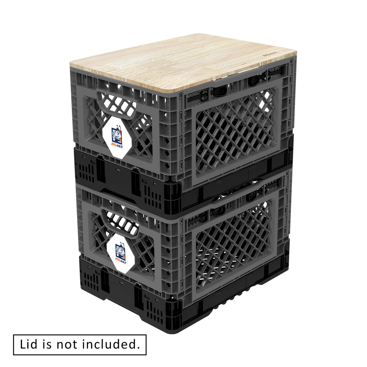 25L Smart Foldable Stackable Crate- Charcoal