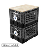 25L Smart Foldable Stackable Crate- Charcoal - Rear View