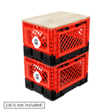 25L Smart Foldable Stackable Crate- Red - Rear View