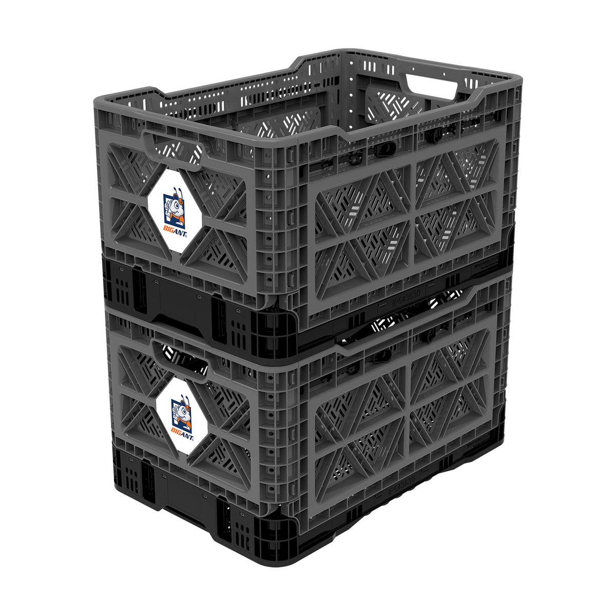 48L Smart Foldable Stackable Crate - Charcoal