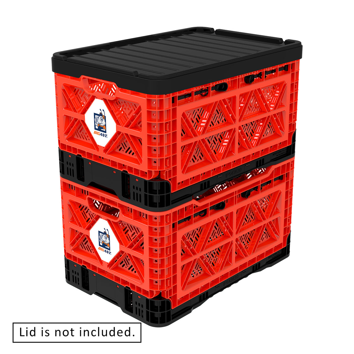 48L Smart Foldable Stackable Crate - Red