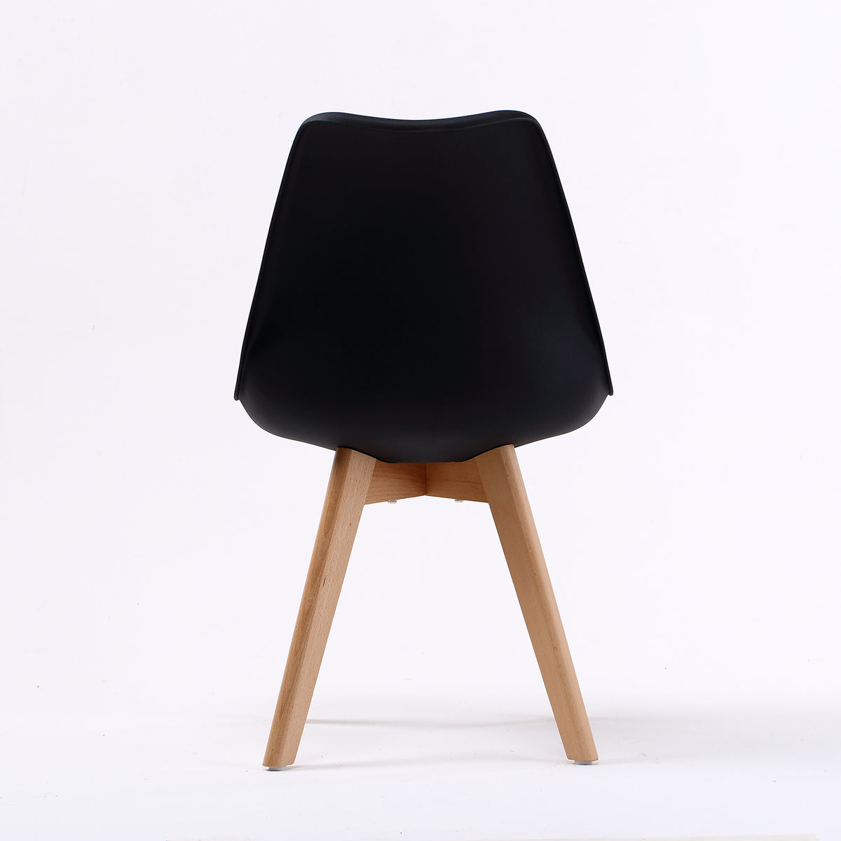 2X Padded Seat Dining Chair - BLACK
