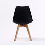 2X Padded Seat Dining Chair - BLACK