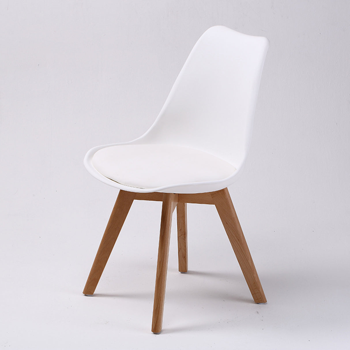 2X Padded Seat Dining Chair - WHITE