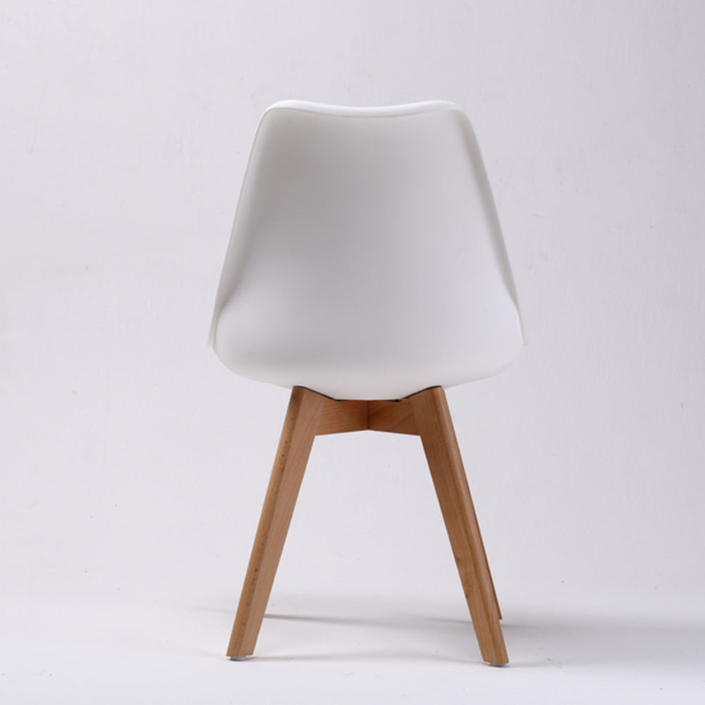 2X Padded Seat Dining Chair - WHITE