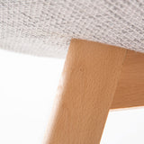 2X Padded Seat Dining Chair Fabric - GREY - Rear View