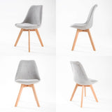 4X Padded Seat Dining Chair Fabric - GREY - Side View