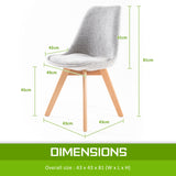 4X Padded Seat Dining Chair Fabric - GREY - Extra Image