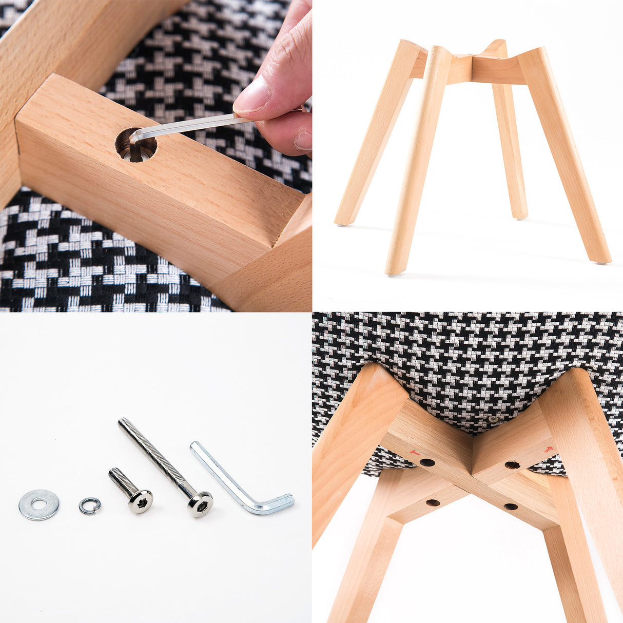 2X Padded Seat Dining Chair Fabric - MULTI