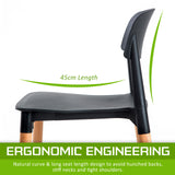 2X Belloch Stackable Dining Chair - BLACK - Top-Down View