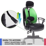 Korean Office Chair SUPERB - GREEN - 45-Degree Angle