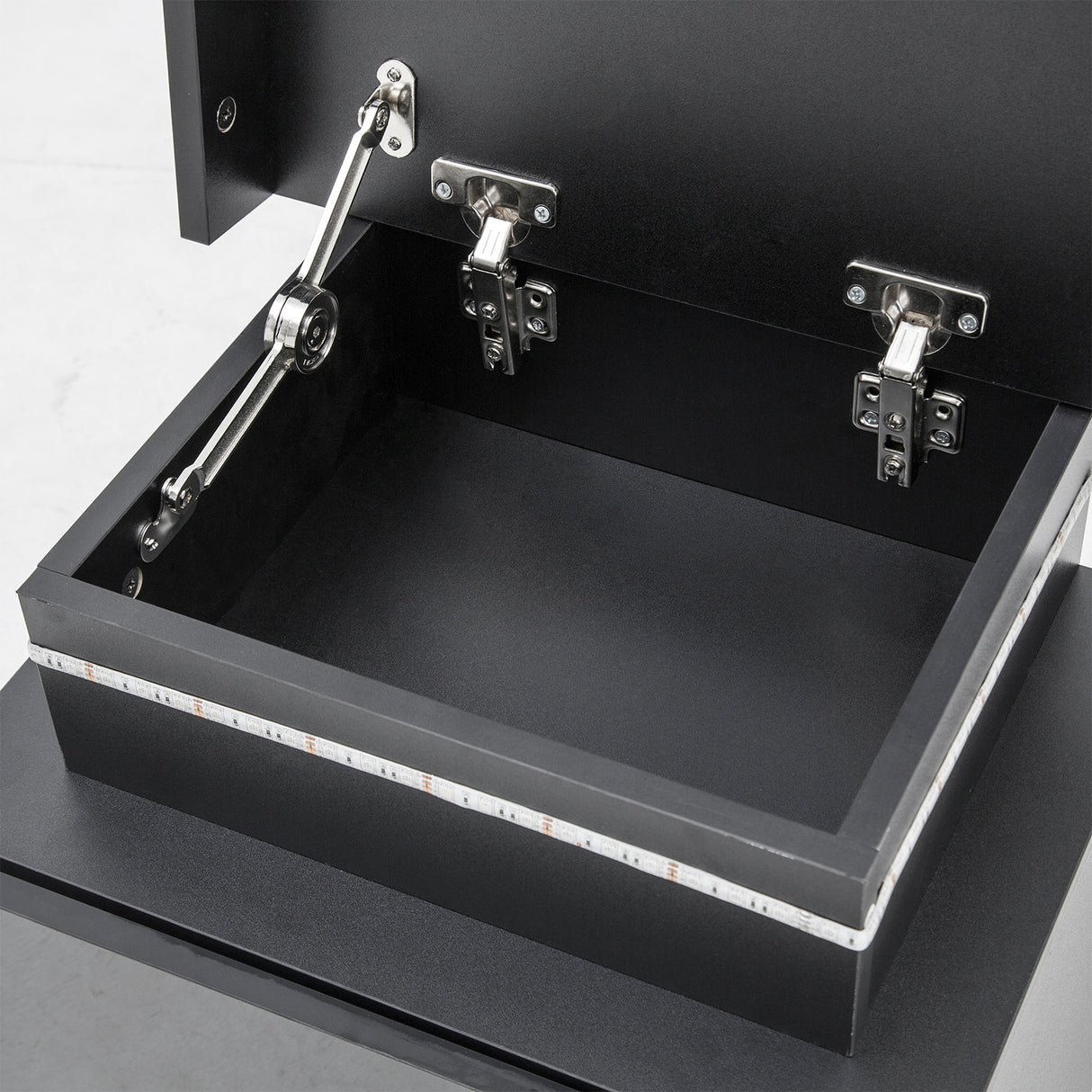 Bedside Table 2 Drawers RGB LED AURORA - BLACK