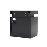 Bedside Table 2 Drawers RGB LED AURORA - BLACK