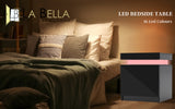 Bedside Table 2 Drawers RGB LED AURORA - BLACK