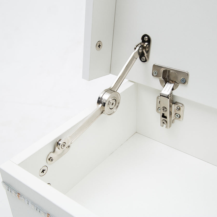 Bedside Table 2 Drawers RGB LED AURORA - WHITE