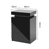 2X Bedside Table 3 Drawers RGB LED AURORA - BLACK