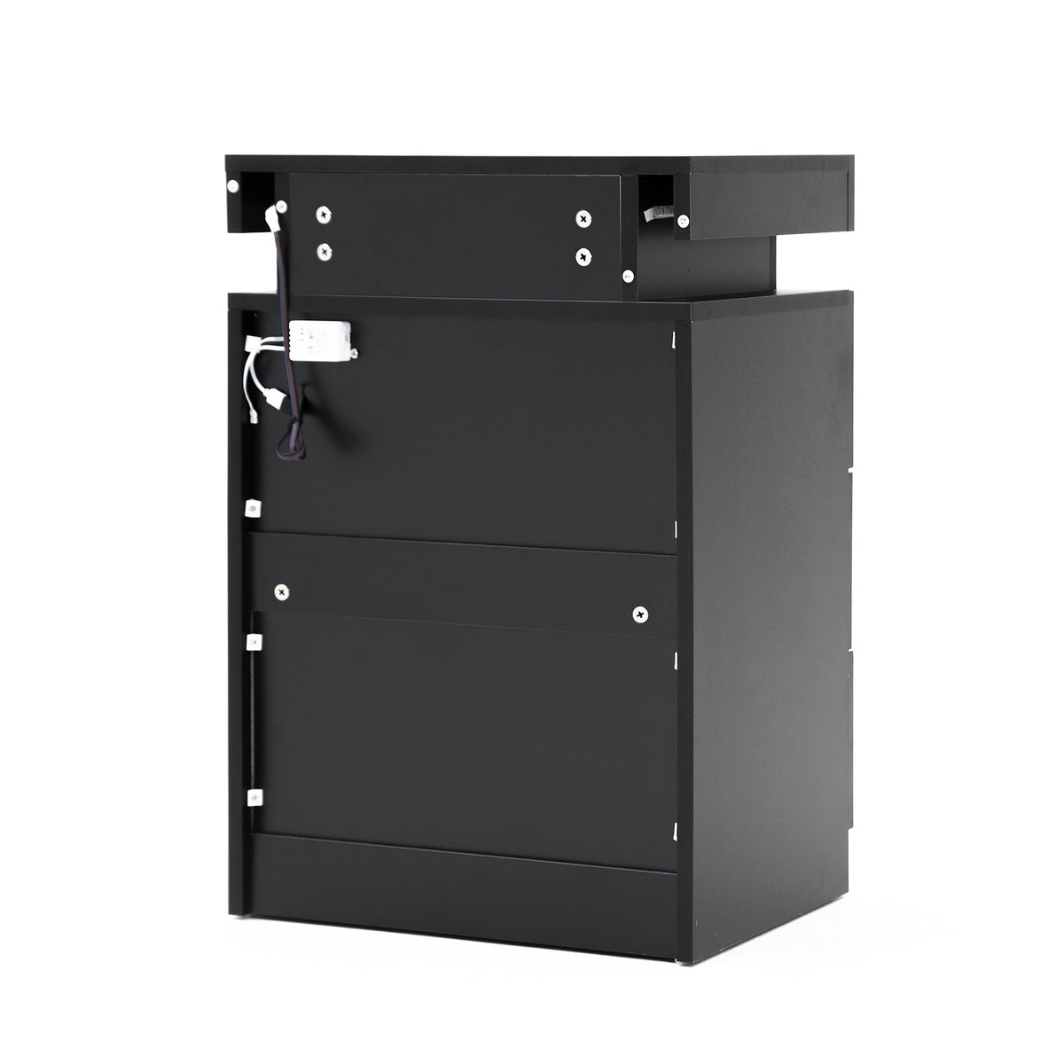 2X Bedside Table 3 Drawers RGB LED AURORA - BLACK