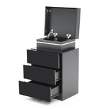 2X Bedside Table 3 Drawers RGB LED AURORA - BLACK
