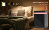 2X Bedside Table 3 Drawers RGB LED AURORA - BLACK - Front View