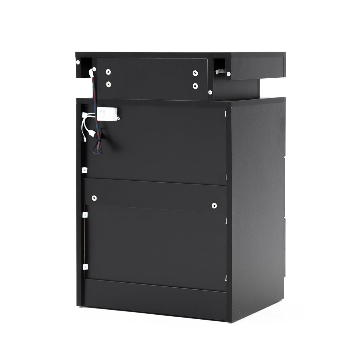 Bedside Table 3 Drawers RGB LED GLORY - BLACK
