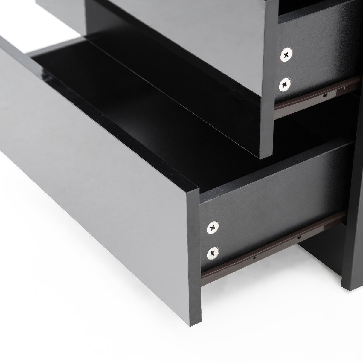 Bedside Table 3 Drawers RGB LED GLORY - BLACK