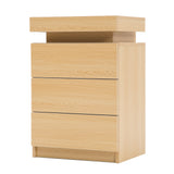 Bedside Table 3 Drawers RGB LED GLORY - OAK