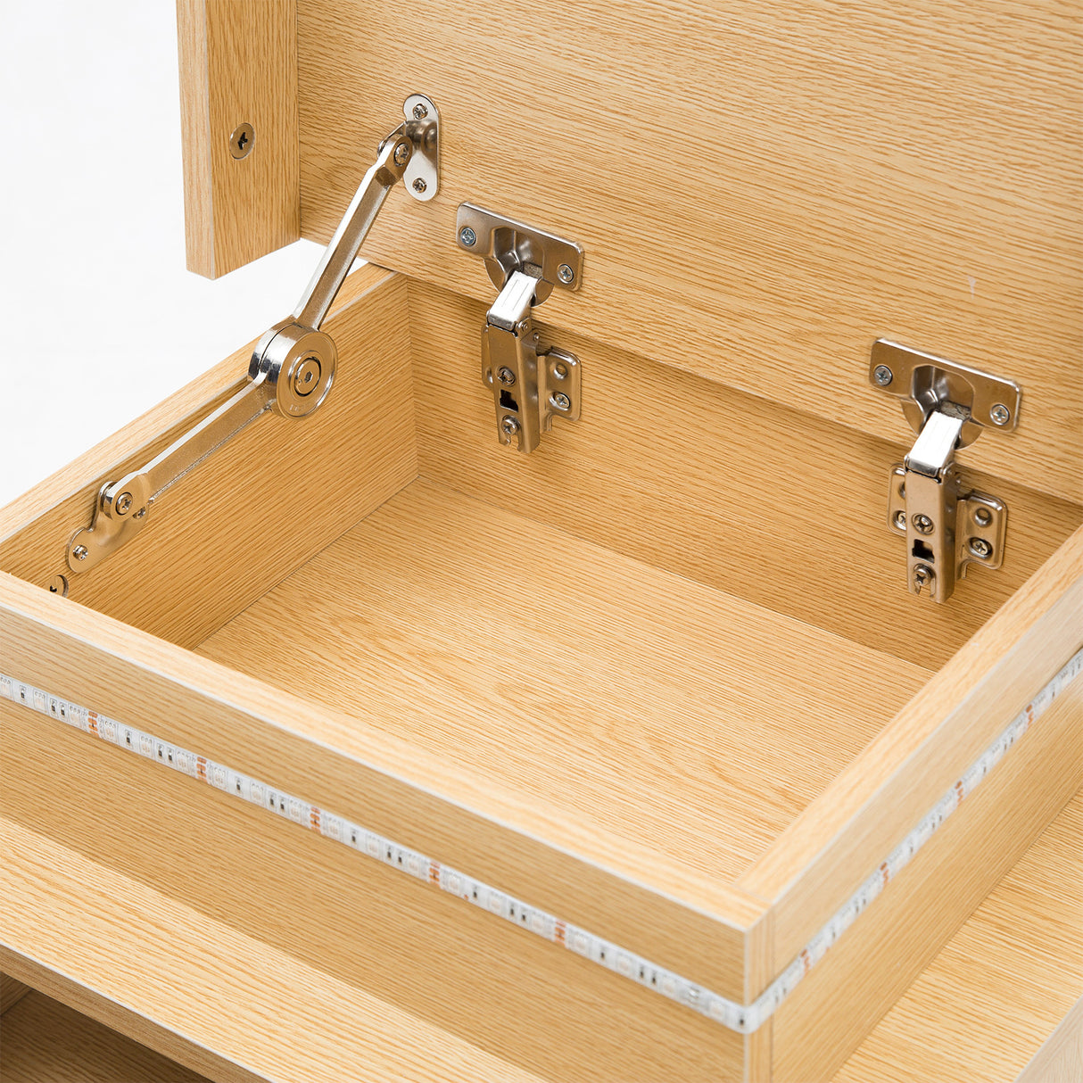 Bedside Table 3 Drawers RGB LED GLORY - OAK