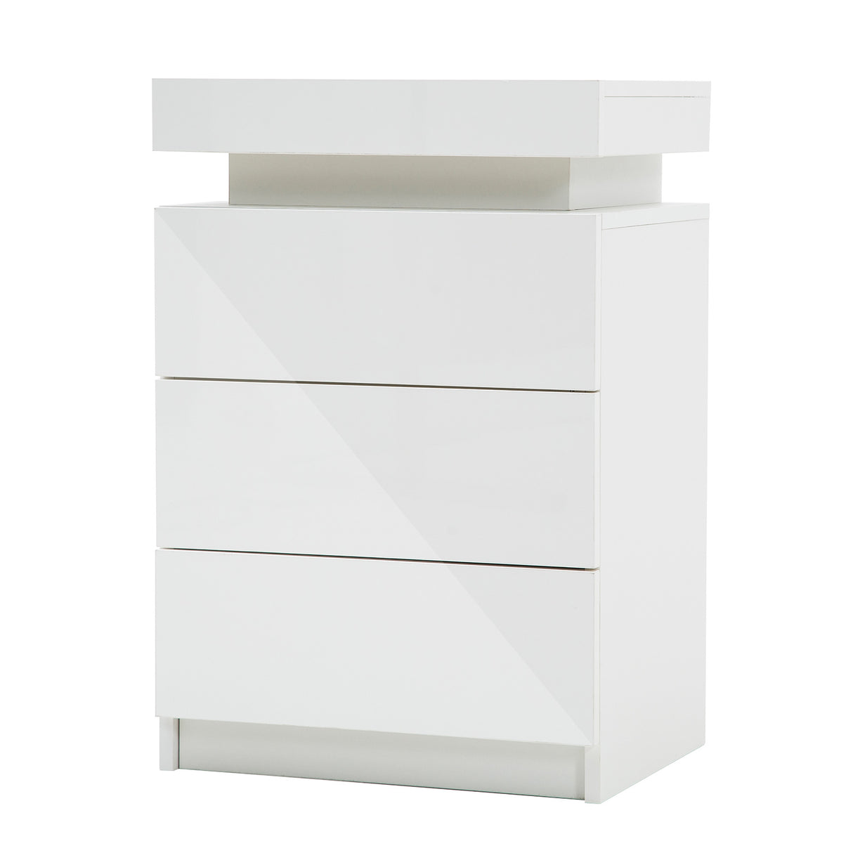 Bedside Table 3 Drawers RGB LED GLORY - WHITE