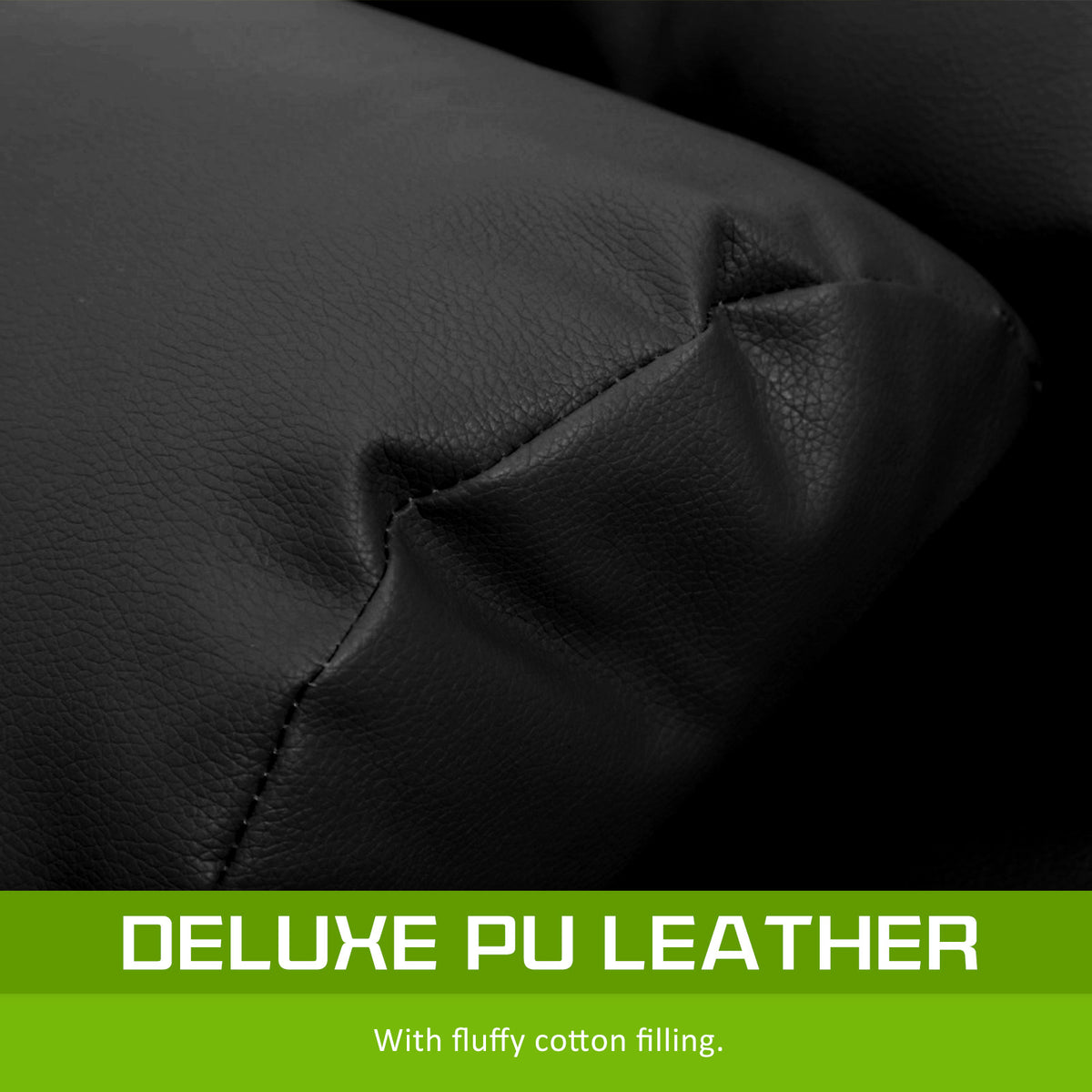 Leather Lounge Sofa Bed Double Seat Couch GEMINI - BLACK