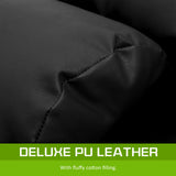 Leather Lounge Sofa Bed Double Seat Couch GEMINI - BLACK
