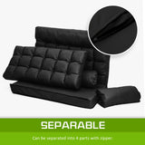 Leather Lounge Sofa Bed Double Seat Couch GEMINI - BLACK - Extra Image
