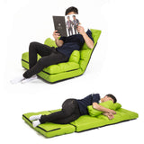 Leather Lounge Sofa Bed Double Seat Couch GEMINI - GREEN - Close-Up Angle