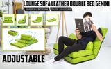 Leather Lounge Sofa Bed Double Seat Couch GEMINI - GREEN