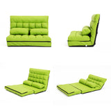Leather Lounge Sofa Bed Double Seat Couch GEMINI - GREEN - Top-Down View