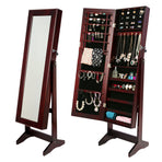 146cm Mirror Jewellery Cabinet LUVO - WALNUT