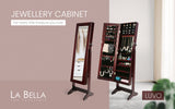 146cm Mirror Jewellery Cabinet LUVO - WALNUT - Front View