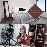 146cm Mirror Jewellery Cabinet LUVO - WALNUT - Side View