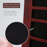 146cm Mirror Jewellery Cabinet LUVO - WALNUT - Close-Up Angle