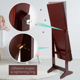 146cm Mirror Jewellery Cabinet LUVO - WALNUT - 45-Degree Angle