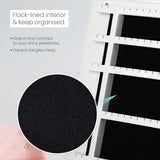 146cm Mirror Jewellery Cabinet LUVO - WHITE - Close-Up Angle