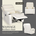 Massage Recliner Chair CELINA - CREAM