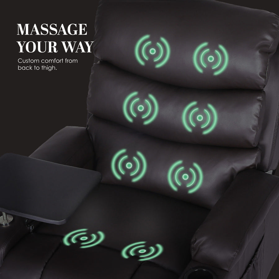Massage Recliner Chair HARLOW - BROWN