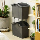 2X Multipurpose Laundry Basket - DARK GREY - Rear View