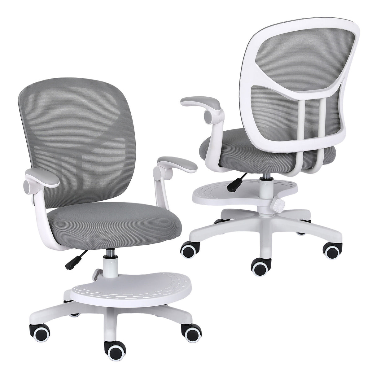 Kids Desk Chair Office Study Seat with Footrest NOVA - GREY