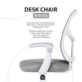 Kids Desk Chair Office Study Seat with Footrest NOVA - GREY